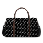Black And White Fishing Hooks Print Duffle Bag