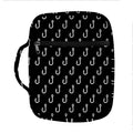 Black And White Fishing Hooks Print Front Pocket Bible Bag