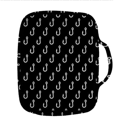 Black And White Fishing Hooks Print Front Pocket Bible Bag