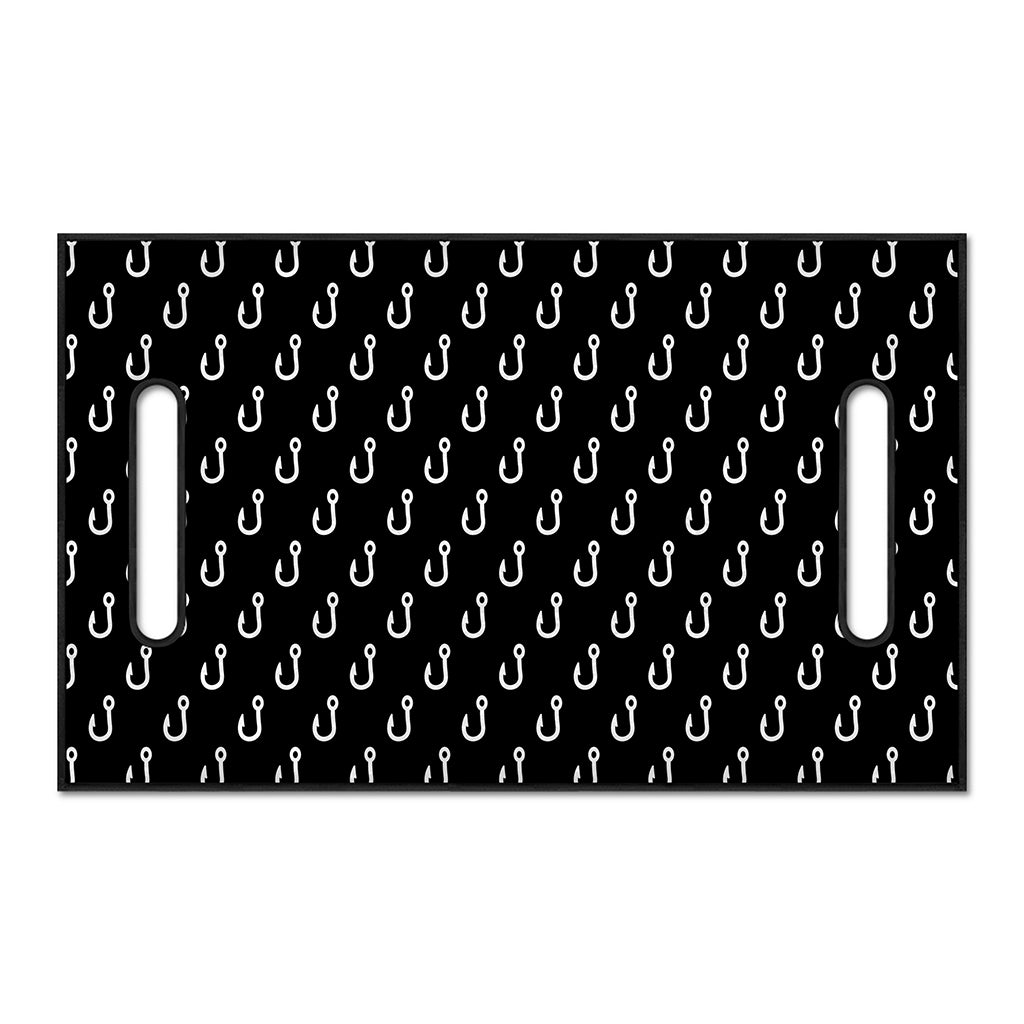 Black And White Fishing Hooks Print Golf Cart Seat Cover