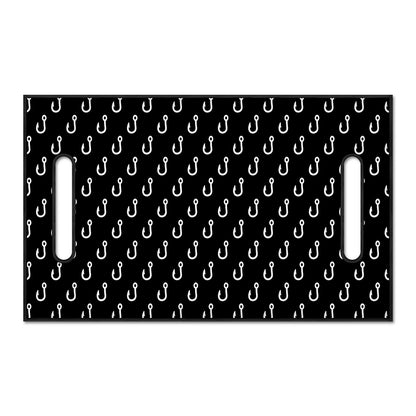 Black And White Fishing Hooks Print Golf Cart Seat Cover