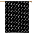 Black And White Fishing Hooks Print House Flag