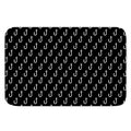Black And White Fishing Hooks Print Indoor Door Mat