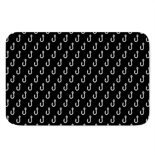 Black And White Fishing Hooks Print Indoor Door Mat