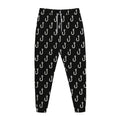 Black And White Fishing Hooks Print Jogger Pants