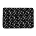Black And White Fishing Hooks Print Kitchen Mat