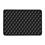 Black And White Fishing Hooks Print Kitchen Mat