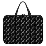 Black And White Fishing Hooks Print Laptop Sleeve With Handle