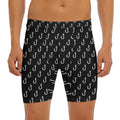 Black And White Fishing Hooks Print Men's Long Boxer Briefs