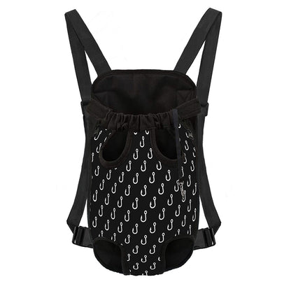 Black And White Fishing Hooks Print Pet Carrier Backpack