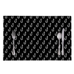 Black And White Fishing Hooks Print Placemat