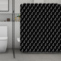 Black And White Fishing Hooks Print Polyester Shower Curtain