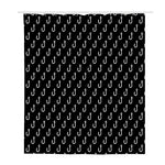 Black And White Fishing Hooks Print Polyester Shower Curtain