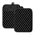 Black And White Fishing Hooks Print Pot Holders With Pocket