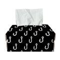 Black And White Fishing Hooks Print Rectangle Tissue Box Cover