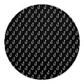 Black And White Fishing Hooks Print Round Blanket