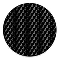 Black And White Fishing Hooks Print Round Floor Mat