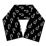 Black And White Fishing Hooks Print Scarf