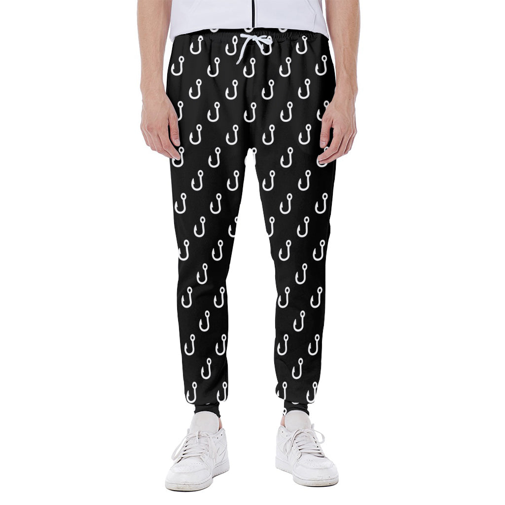 Black And White Fishing Hooks Print Scuba Joggers