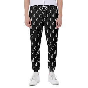 Black And White Fishing Hooks Print Scuba Joggers