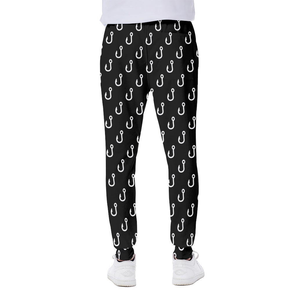 Black And White Fishing Hooks Print Scuba Joggers