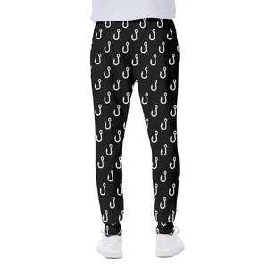 Black And White Fishing Hooks Print Scuba Joggers