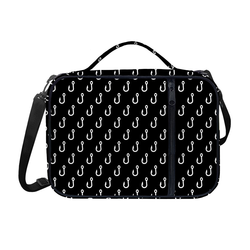 Black And White Fishing Hooks Print Shoulder Strap Bible Bag