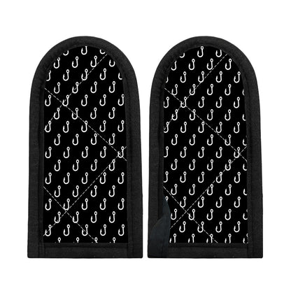 Black And White Fishing Hooks Print Skillet Handle Cover