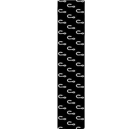 Black And White Fishing Hooks Print Table Runner