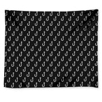 Black And White Fishing Hooks Print Tapestry
