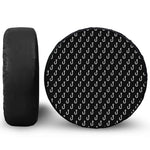 Black And White Fishing Hooks Print Tire Cover