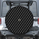 Black And White Fishing Hooks Print Tire Cover With Camera Hole