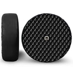 Black And White Fishing Hooks Print Tire Cover With Camera Hole