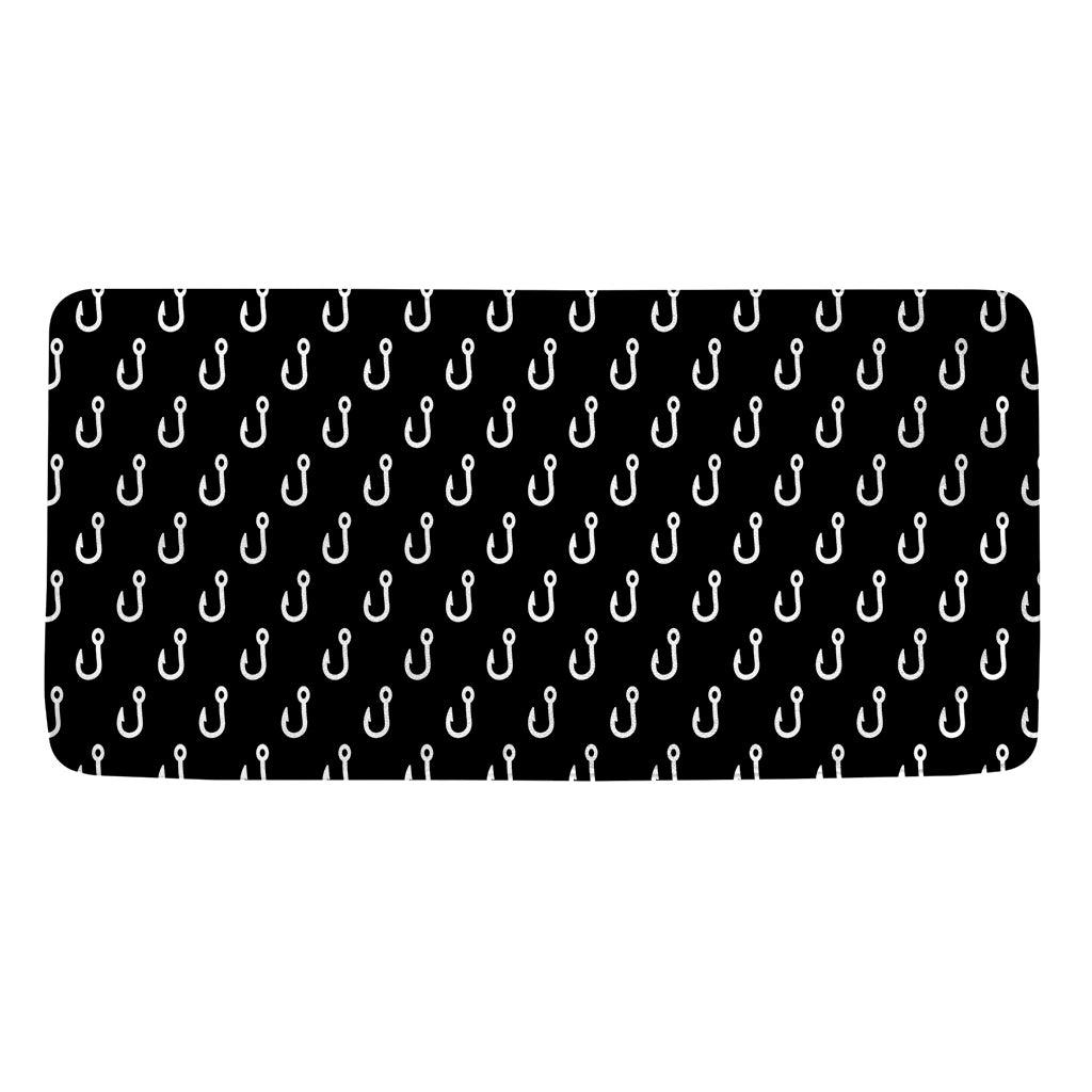 Black And White Fishing Hooks Print Towel