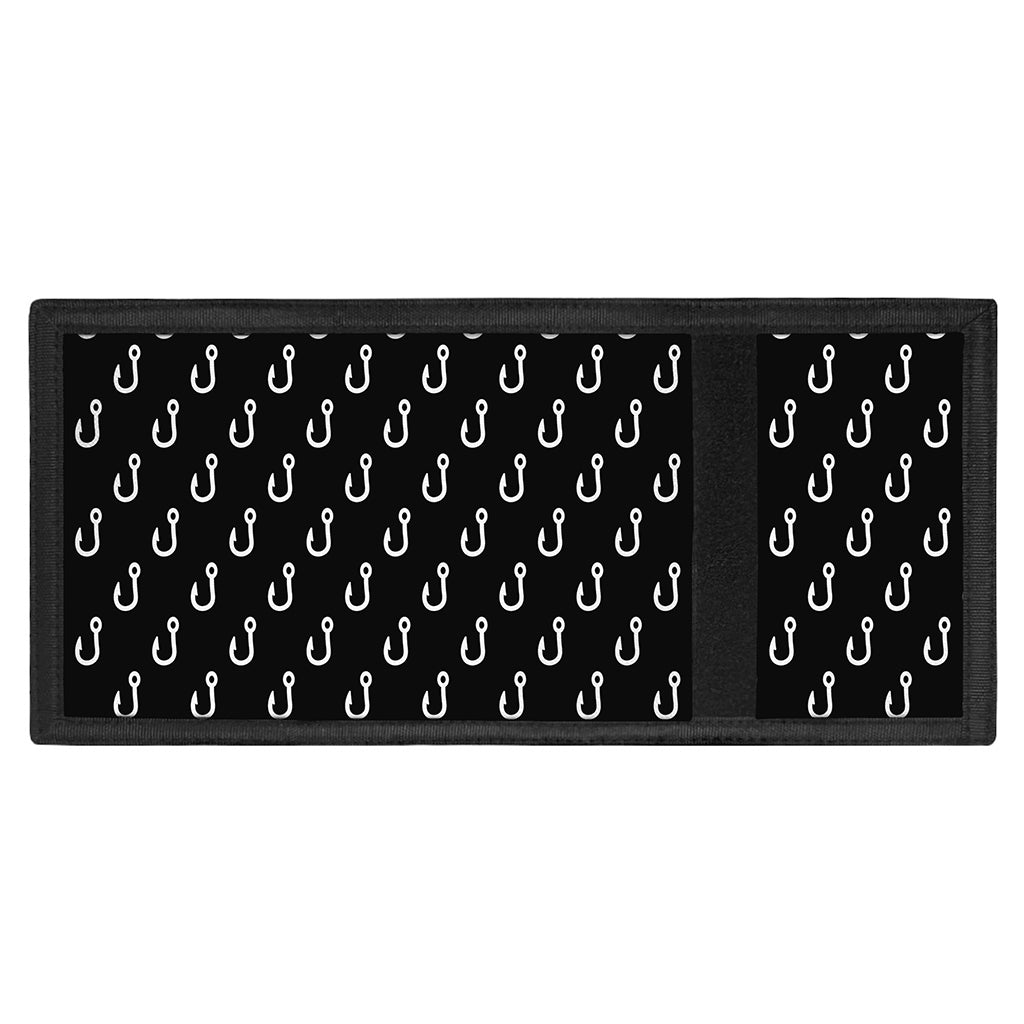 Black And White Fishing Hooks Print Trifold Wallet