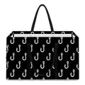 Black And White Fishing Hooks Print Utility Tote Bag