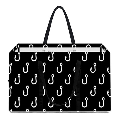 Black And White Fishing Hooks Print Utility Tote Bag