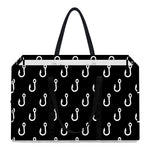 Black And White Fishing Hooks Print Utility Tote Bag