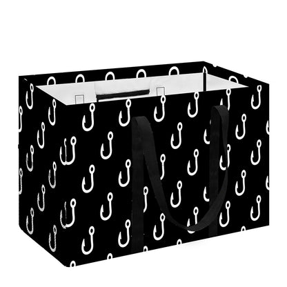 Black And White Fishing Hooks Print Utility Tote Bag