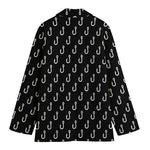 Black And White Fishing Hooks Print Women's Blazer
