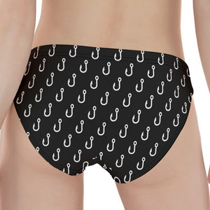 Black And White Fishing Hooks Print Women's Panties