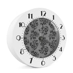 Black And White Floral Glen Plaid Print Alarm Clock