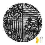 Black And White Floral Glen Plaid Print Basketball