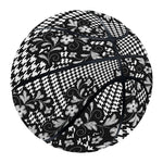 Black And White Floral Glen Plaid Print Basketball