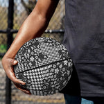 Black And White Floral Glen Plaid Print Basketball