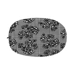 Black And White Floral Glen Plaid Print Car Side Mirror Covers