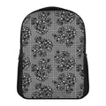 Black And White Floral Glen Plaid Print Casual Backpack