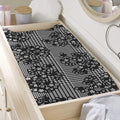 Black And White Floral Glen Plaid Print Changing Pad Cover