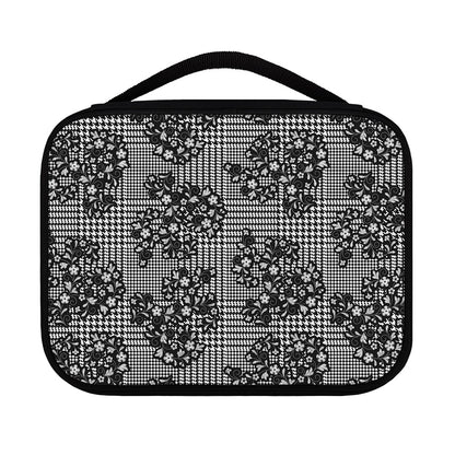 Black And White Floral Glen Plaid Print Classic Bible Case