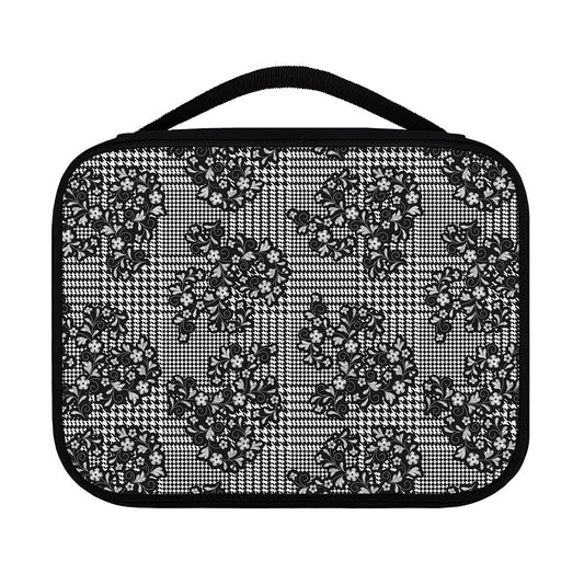 Black And White Floral Glen Plaid Print Classic Bible Case